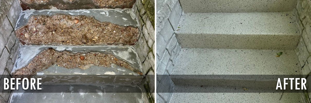 Concrete restoration before and after by Bricks-n-Stones
